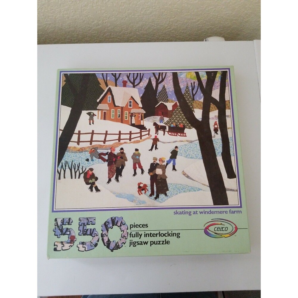 Vintage 550 Pieces CEACO JIGSAW PUZZLE: SKATING AT WINDERMERE FARM complete